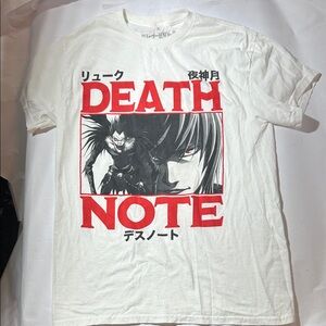 Death Note Graphic Short Sleeve Tee - White with Red & Black Print